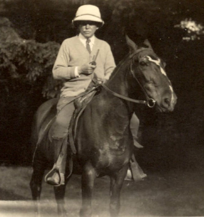 George Cowan on his horse “Maxine” at Cowan’s Point. ca. 1920