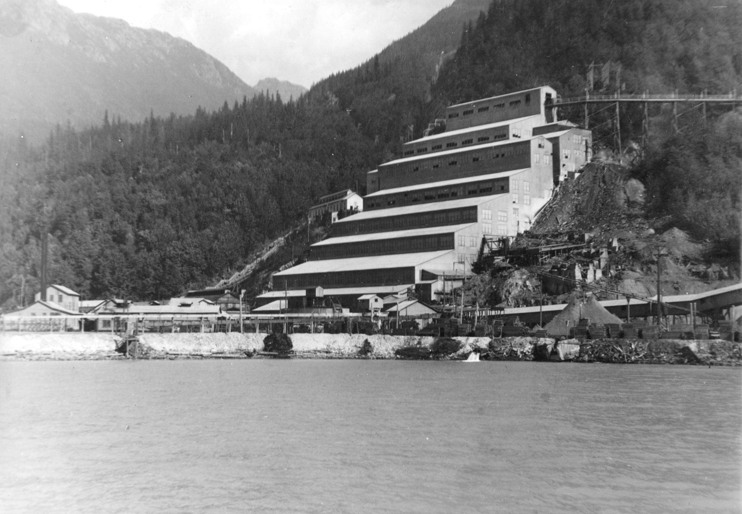 View of Britannia Beach Mine from the water 1910 Vancouver Archives AM54-S4