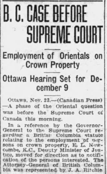Victoria Daily Times, November 23, 1921, p.1